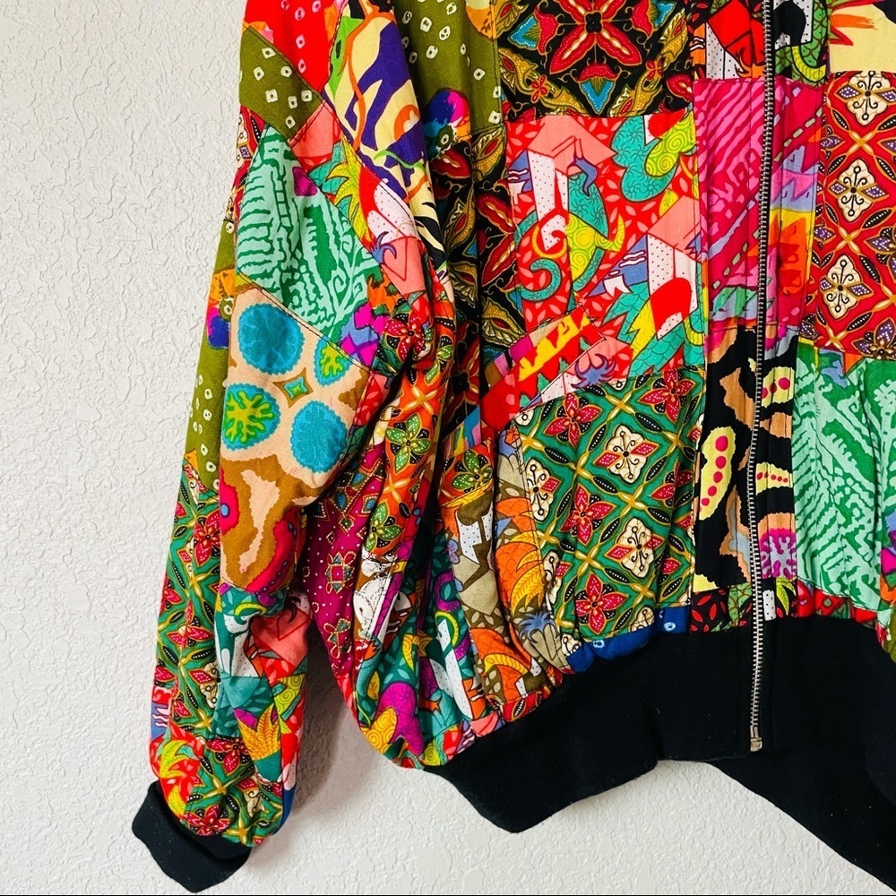 Vintage Kenar Vibrant Batik Patchwork Soft Zip Up… - image 4